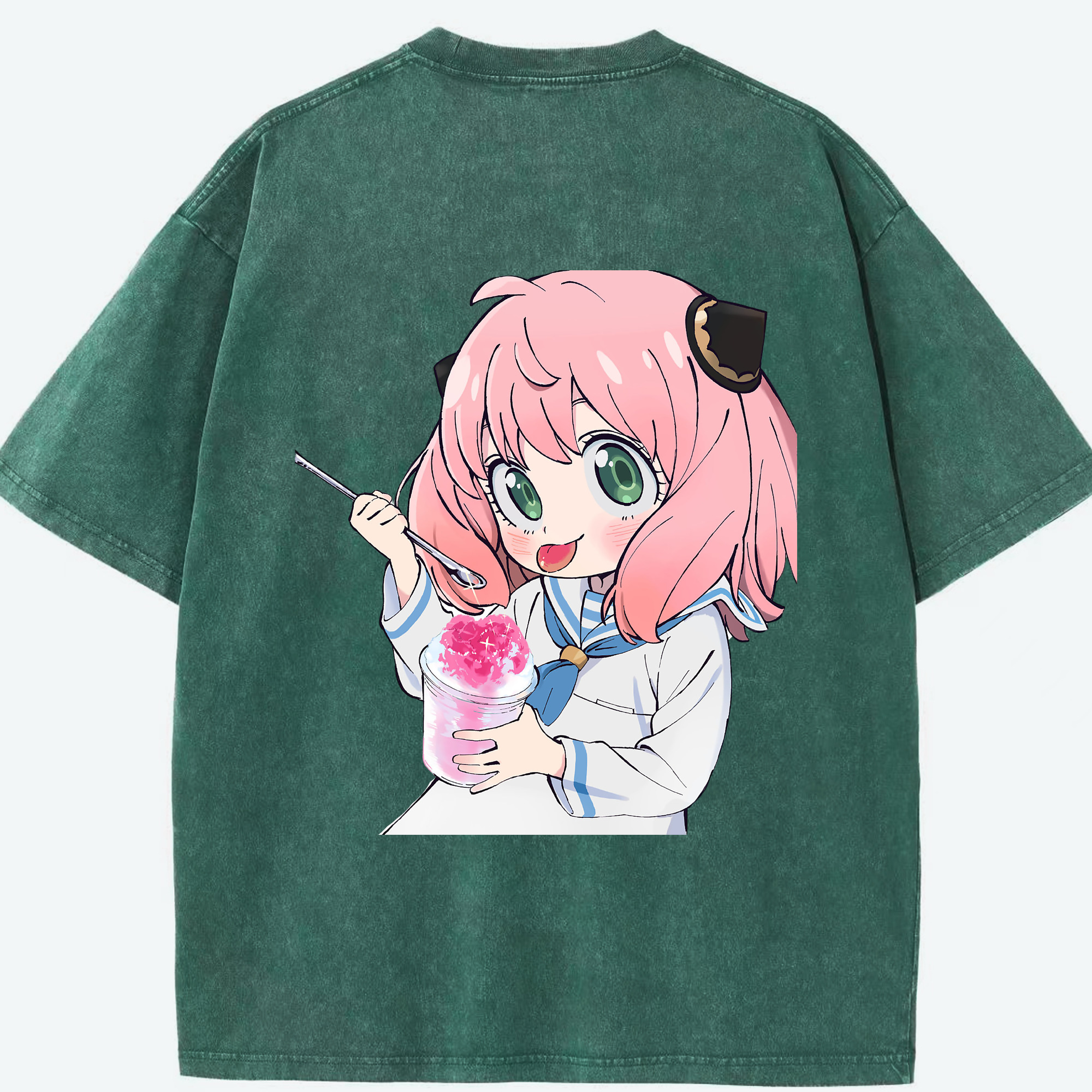 （画像用） SPY×FAMILY间谍家家酒 綿100% ヴィンテージ風 半袖Tシャツ（背面プリント）